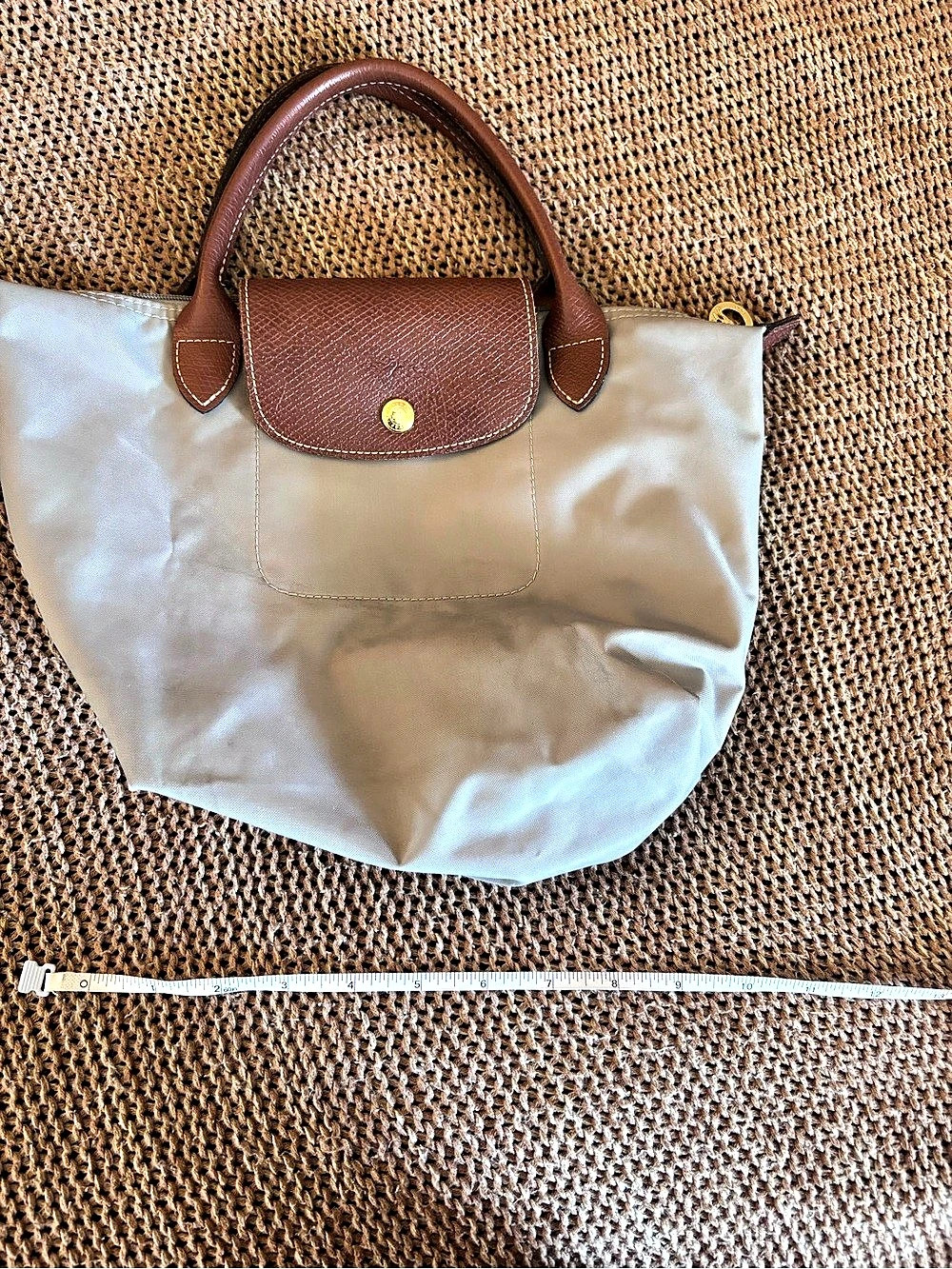 Longchamp Le Pliage Club Tote Bag Small in Gray & Brown